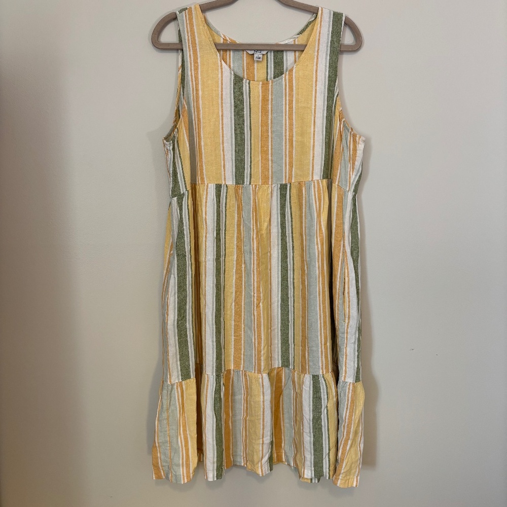 Croft & Barrow Striped dress with pockets, ruffled tier bottom